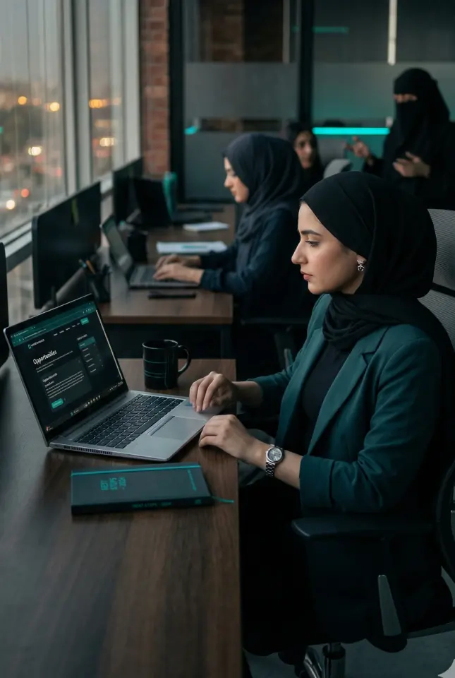 Source Code Academia team member working in a collaborative environment